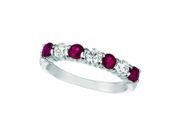 Ruby & diamond 7 stones ring