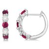 Ruby & diamond hoop earrings