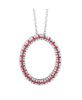 Ruby Oval Pendant Necklace White Gold
