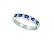Sapphire and Diamond Princess Cut Band Ring