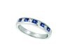 Sapphire and Diamond Princess Cut Band Ring