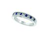 Sapphire And Diamond Ring, 14K White Gold Stackable