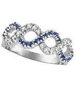 Sapphire and Diamond Swirl Ring