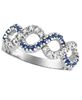 Sapphire and Diamond Swirl Ring