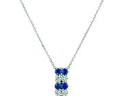 Sapphire & diamond 2 rows necklace