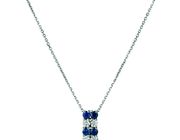 Sapphire & diamond 2 rows necklace