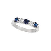 Sapphire & diamond 5 stones ring