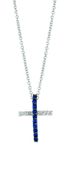 Sapphire & diamond cross necklace