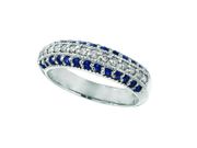Sapphire & Diamond Fashion Ring, 14K White Gold