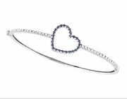 Sapphire & Diamond Heart Bangle