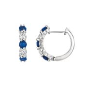 Sapphire & diamond hoop earrings