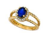 Sapphire & diamond oval ring