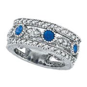 Sapphire Eternity and Diamond Ring Band