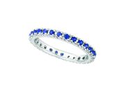 Sapphire Eternity Guard Ring, 14K White Gold