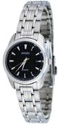 Seiko Black Dial Stainless Steel Ladies Watch SXDE65