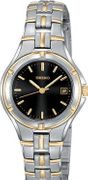 Seiko Ladies' Black Dial Stainless & Gold Tone  SXDA90