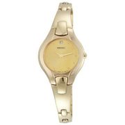 Seiko Ladies Diamond Bangle Watch - Gold-Tone Face & Bracelet SUJF88