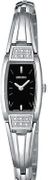 Seiko Ladies' Diamond Black Dial Stainless Steel Bracelet SZZC51
