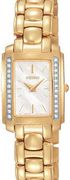 Seiko Ladies' Diamond  Gold Tone White Mother of Pearl SUJF42