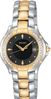 Seiko Ladies' Diamond Stainless & Gold Tone Black Dial SXDB08