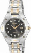 Seiko Ladies' Diamond Two Tone Black Dial SXDB50