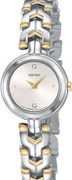 Seiko Ladies' Silver White Dial Two Tone Diamond SUJF37