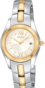 Seiko Ladies' Stainless & Gold Tone Silver White Dial  SDXA72