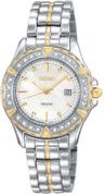 Seiko Ladies' Two Tone Mother of Pearl Diamond Dress  SXDA98