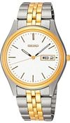Seiko Men's Bracelet Stainless Steel Two Tone White Dial SGGA52