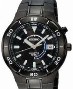 Seiko Men's Kinetic Black Dial Black Ion Finish  SKA443