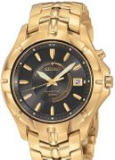 Seiko Men's Kinetic  Charcoal Gray Dial Gold Tone SKA404