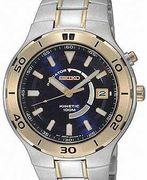 Seiko Men's Kinetic Navy Blue Dial Two Tone  SKA442
