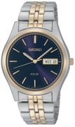Seiko Men's SNE034 Two-Tone Solar Bluish black Dial Watch