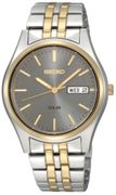 SNE042   Seiko Men's SNE042 Two-Tone Solar Charcoal Dial Watch