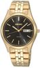 SNE044   Seiko Men's SNE044 Gold Tone Solar Black Dial Watch
