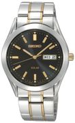 SNE047   Seiko Men's SNE047 Two-Tone Solar Black Dial Watch