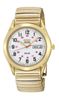 SNE064   Seiko Men's SNE064 Gold Tone Solar White Dial Watch