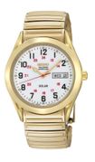 SNE064   Seiko Men's SNE064 Gold Tone Solar White Dial Watch