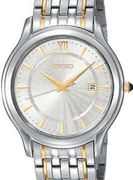 Seiko Men's Stainless & Gold Tone Silver & White Dial  SKK679