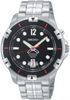 Seiko Men's Stainless Steel Perpetual Calendar Black Dial Lum SNQ085
