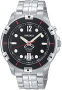Seiko Men's Stainless Steel Perpetual Calendar Black Dial Lum SNQ085