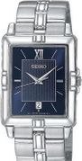 Seiko Men's Steel Rectangle Face Blue Dial  SKK665