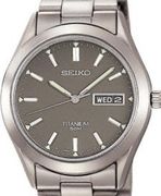 Seiko Men's Titanium Day Date Gray Face SGG707