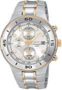 Seiko Men's Two Tone Alarm Chronograph Silver Dial  SNAC36