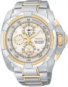 Seiko Men's Two Tone Velatura Chronograph Silver Dial Luminous  SNAA92