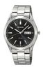 Seiko SNE039 Mens Watch Stainless Steel Solar Bracelet Black Dial
