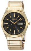 SNE060   Seiko SNE060 Mens Watch Gold Tone Solar  Black Dial