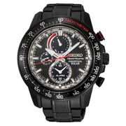 Seiko Sportura Solar Black Ion Black Stainless Chronograph SSC373