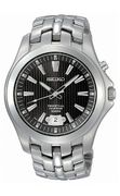 Seiko Steel Perpetual Calendar Black Dial Men's Watch SNQ101