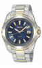 Seiko Steel Two-tone Date Bracelet Blue Dial Men's Watch SGEE72